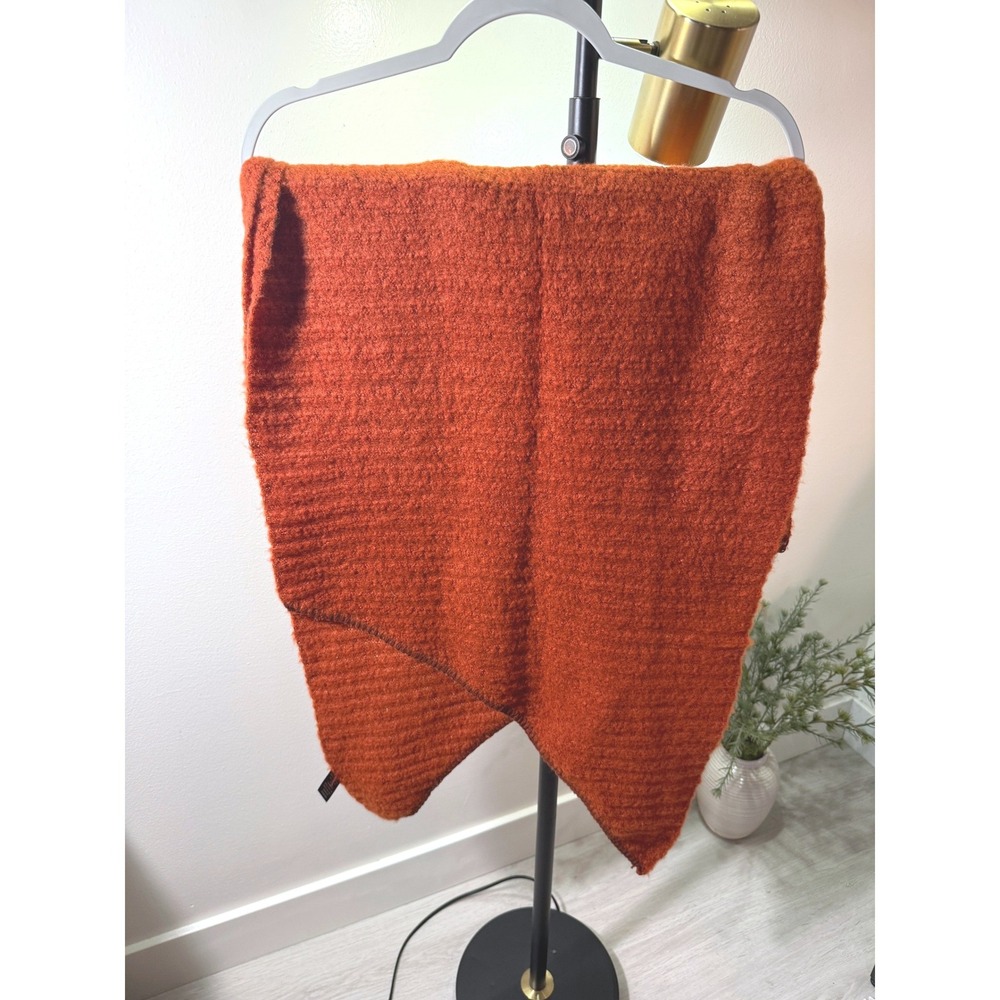Burnt Orange wrap scarf large ridiculously soft synthetic warmth cozy fall color